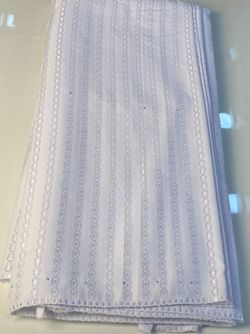 Silver Geometric Brocade